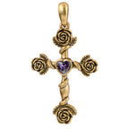 Rose Heart Cross Pendant