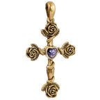 Rose Heart Cross Pendant