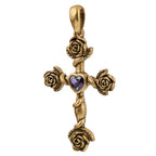 Rose Heart Cross Pendant