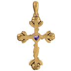 Rose Heart Cross Pendant