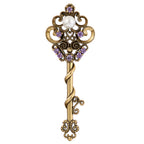 Pearl Accent Ornate Key Pendant