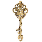 Pearl Accent Ornate Key Pendant