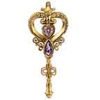Star Heart Gemstone Key Pendant