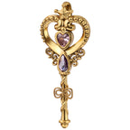 Star Heart Gemstone Key Pendant