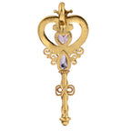 Star Heart Gemstone Key Pendant