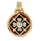 Enamel Floral Medallion Pendant