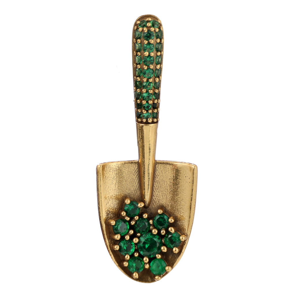 Green Stone Garden Trowel Pendant