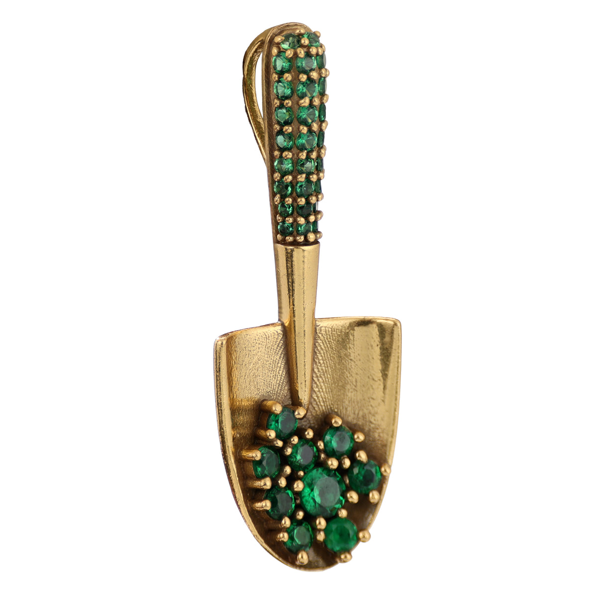 Green Stone Garden Trowel Pendant