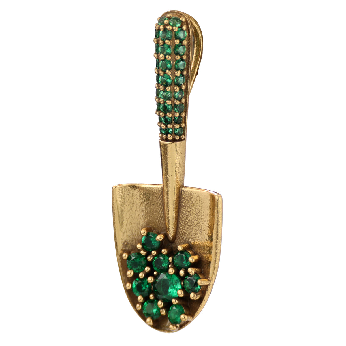 Green Stone Garden Trowel Pendant