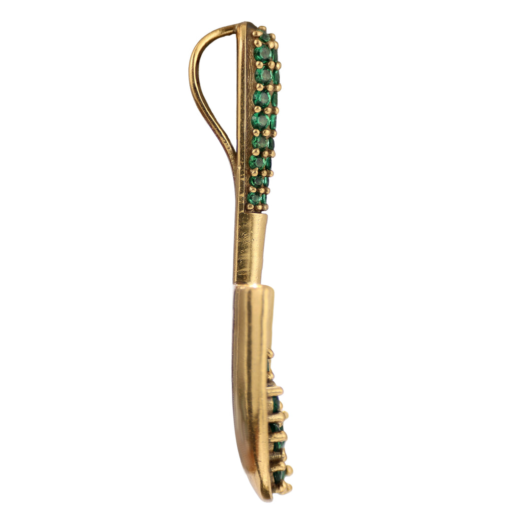 Green Stone Garden Trowel Pendant