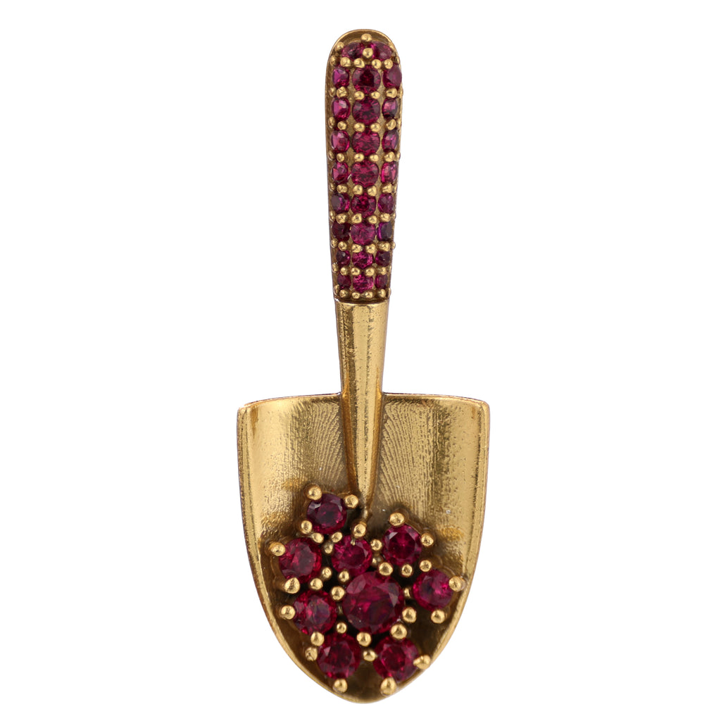 Red Stone Garden Trowel Pendant