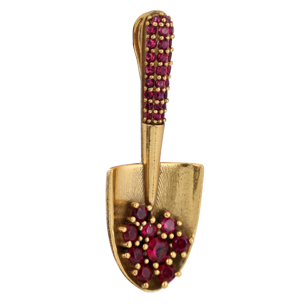 Red Stone Garden Trowel Pendant