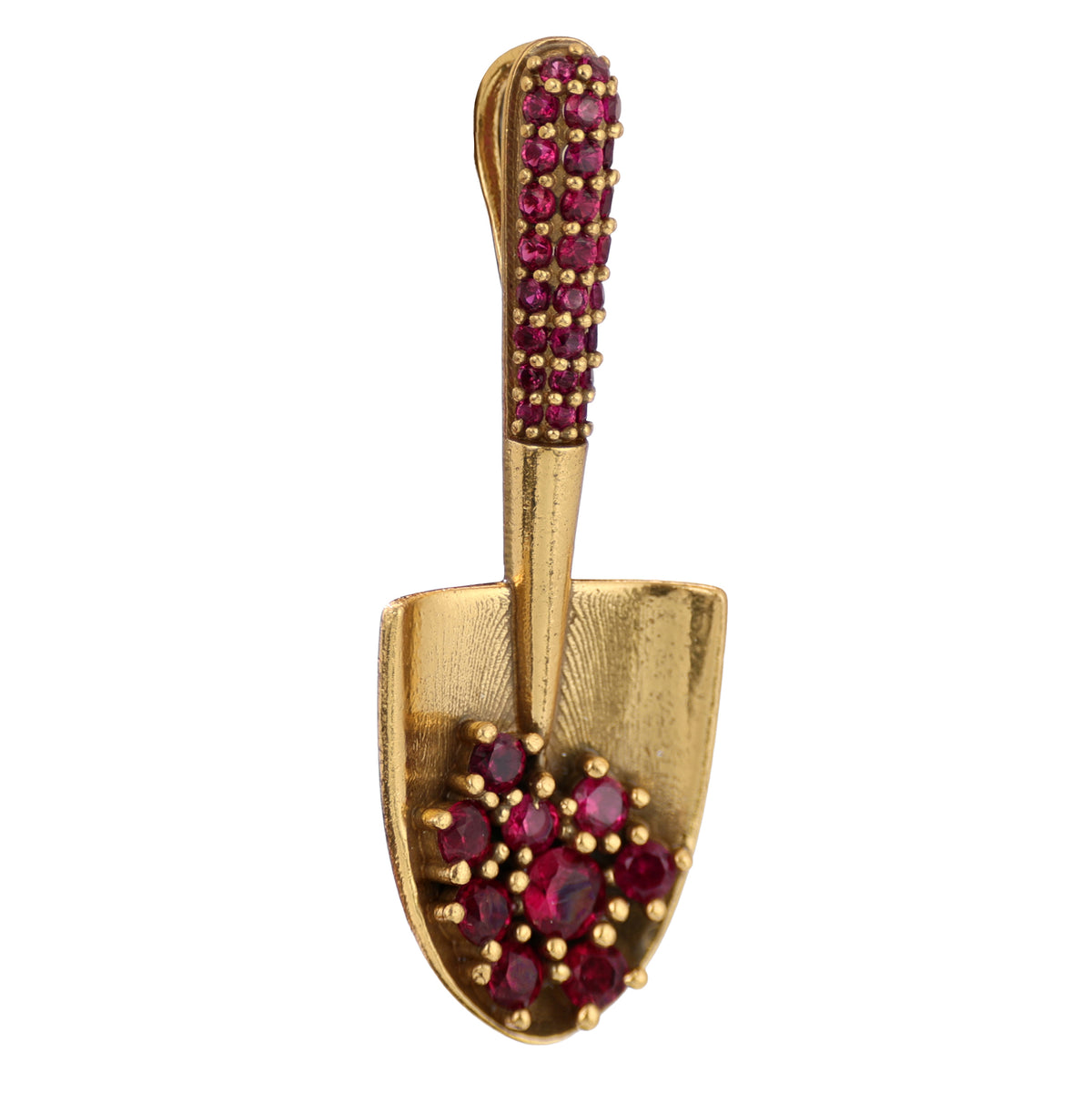 Red Stone Garden Trowel Pendant