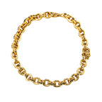 NE-BL-0009 Silver Engraved Oval Link Bracelet