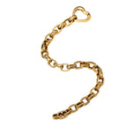 NE-BL-0013 Silver Heart Clasp Textured Link Bracelet