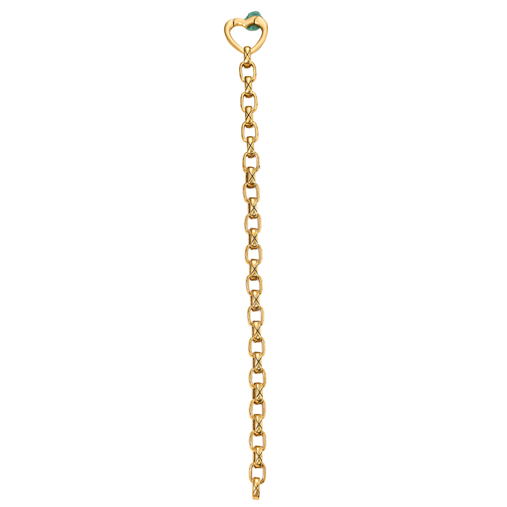 NE-BL-0013 Silver Heart Clasp Textured Link Bracelet