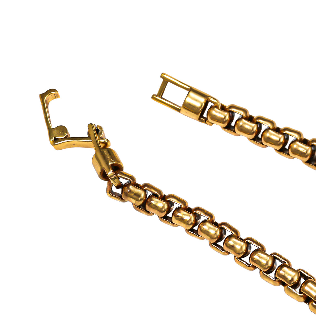 NE-BL-0010 Silver Box Link White Stone Bracelet