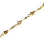 NE-BL-0012 Silver Fluted Fan Link Bracelet