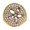 NE-RG-0060 Silver Round Openwork Statement Ring