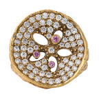 NE-RG-0060 Silver Round Openwork Statement Ring