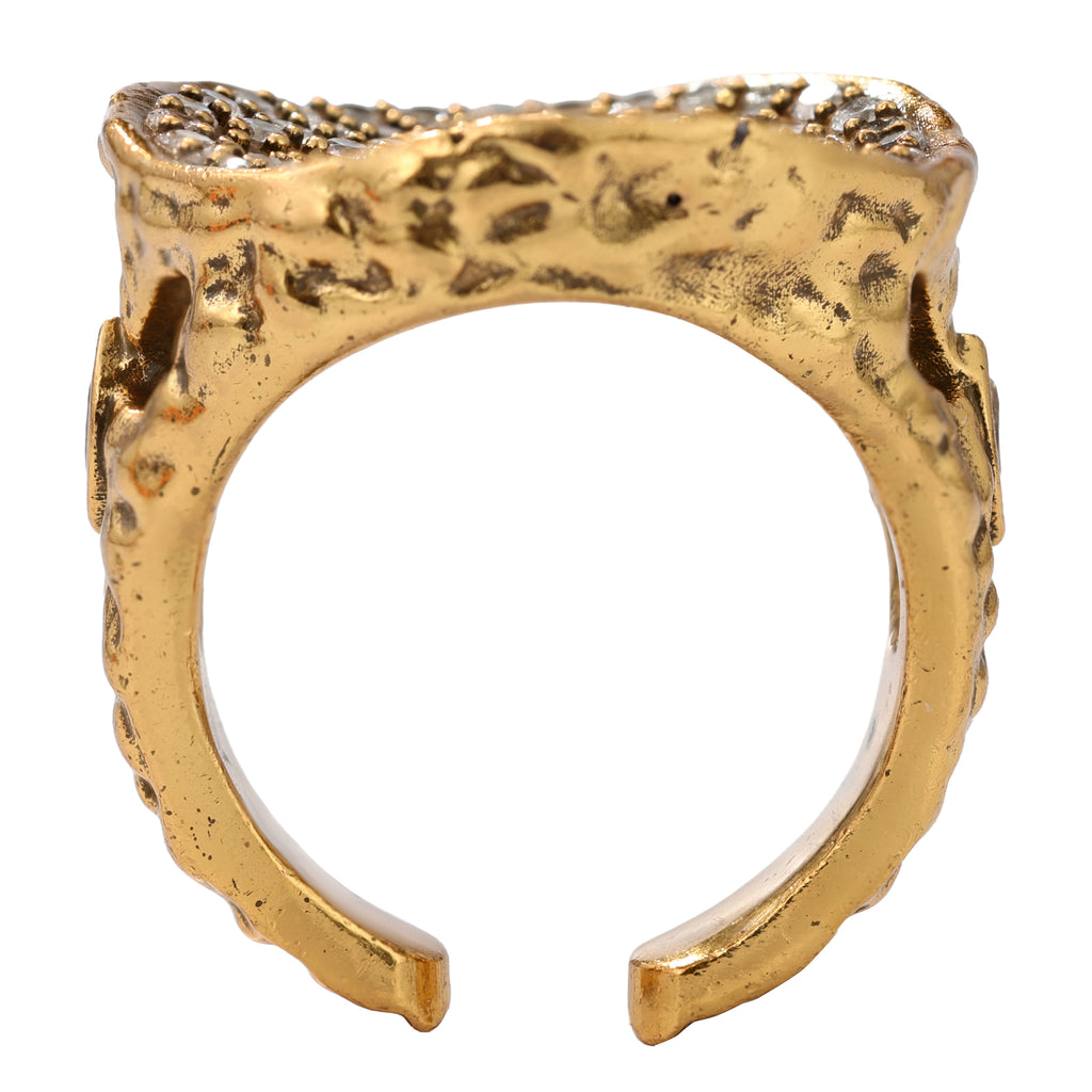 NE-RG-0060 Silver Round Openwork Statement Ring
