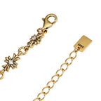 NE-BL-0004 Silver Floral White Stone Chain Bracelet