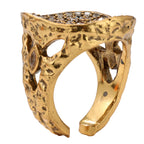 NE-RG-0060 Silver Round Openwork Statement Ring