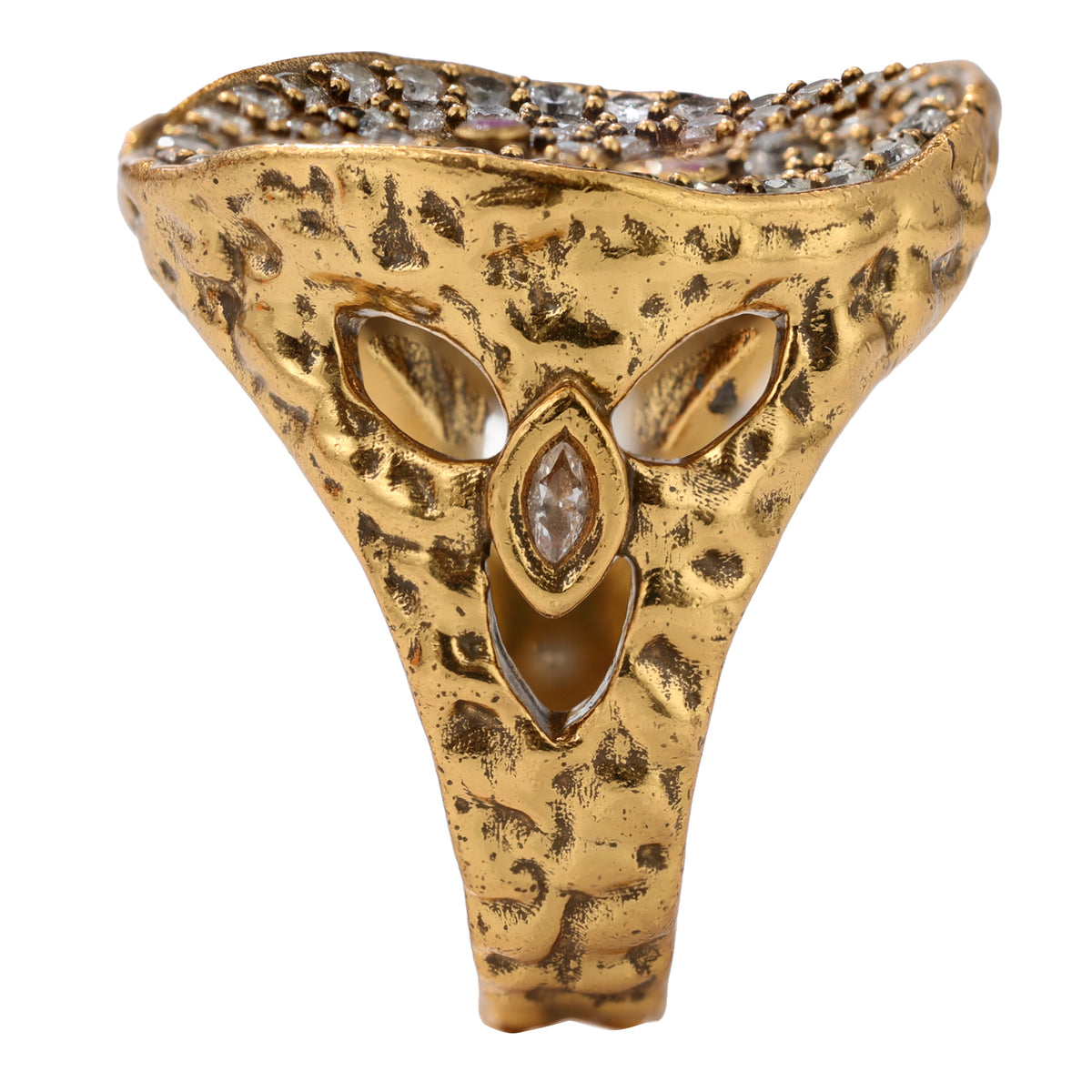 NE-RG-0060 Silver Round Openwork Statement Ring