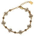 NE-BL-0003 Silver Cross White Stone Chain Bracelet