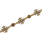 NE-BL-0003 Silver Cross White Stone Chain Bracelet