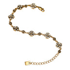 NE-BL-0003 Silver Cross White Stone Chain Bracelet