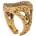 NE-RG-0060 Silver Round Openwork Statement Ring