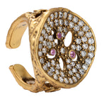 NE-RG-0060 Silver Round Openwork Statement Ring