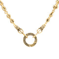 Ornate Engraved Ring Clasp Necklace