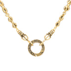Ornate Engraved Ring Clasp Necklace