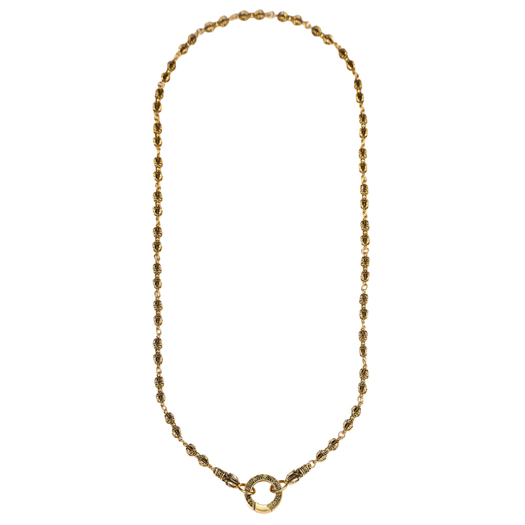 Ornate Engraved Ring Clasp Necklace