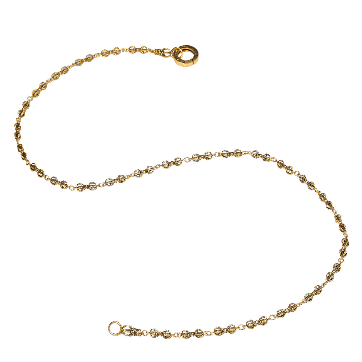 Ornate Engraved Ring Clasp Necklace