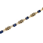 Blue Stone Ornate Link Necklace