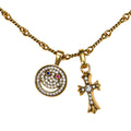 Smiley & Cross Charm Necklace