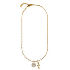 Smiley & Cross Charm Necklace