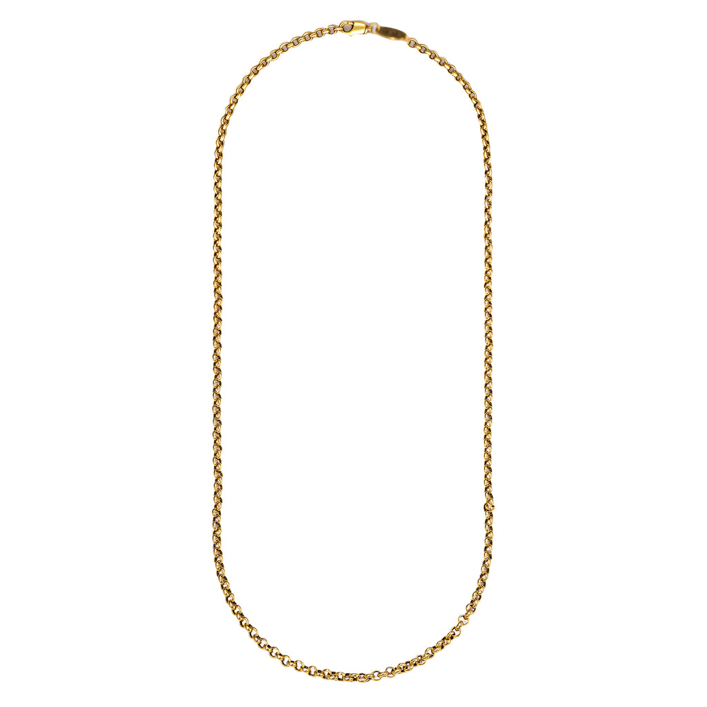 Engraved Floral Tag Chain Necklace