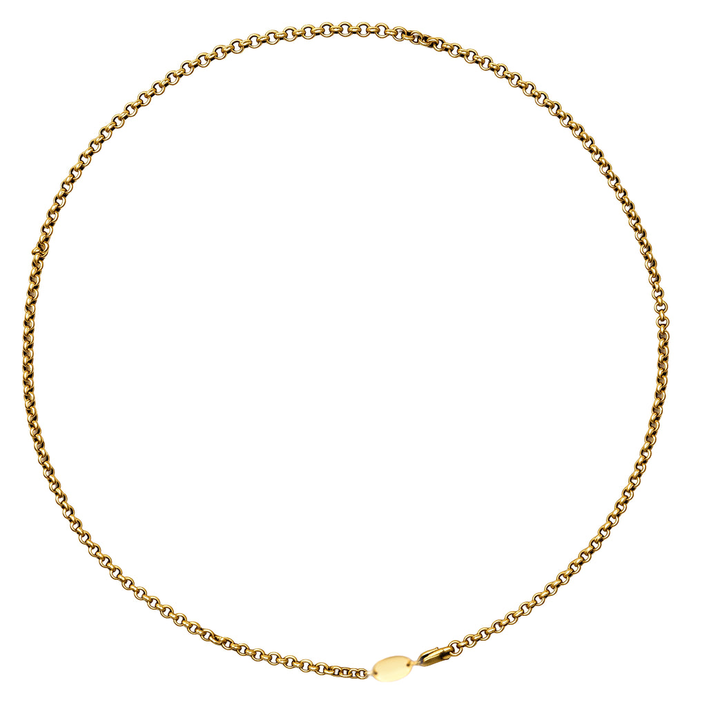 Engraved Floral Tag Chain Necklace