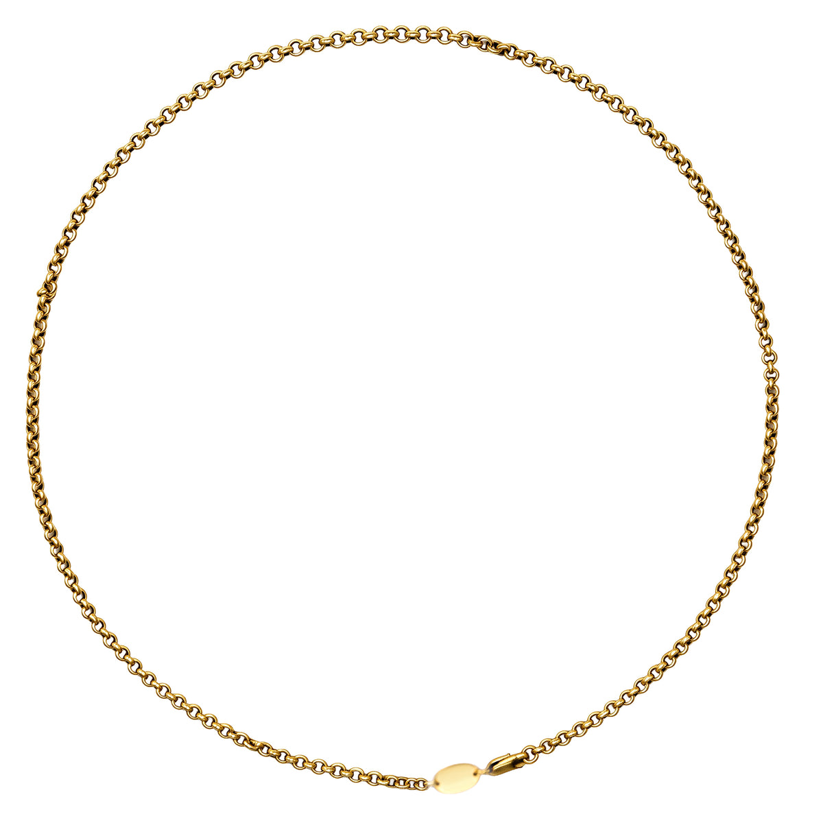 Engraved Floral Tag Chain Necklace