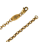 Engraved Floral Tag Chain Necklace