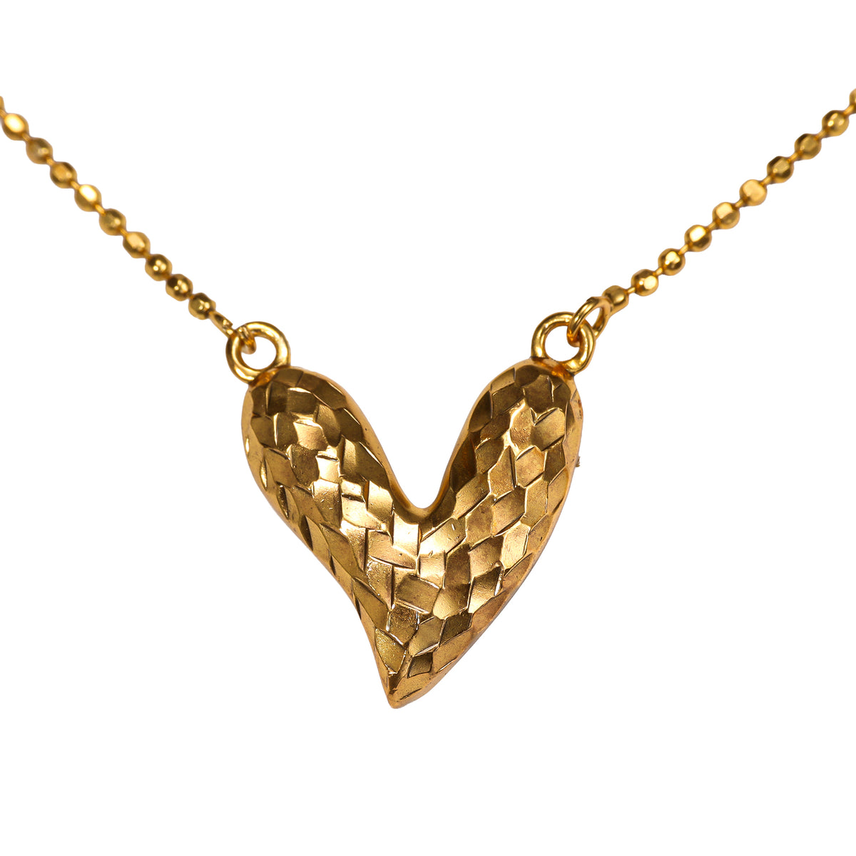 Faceted Heart Pendant Necklace