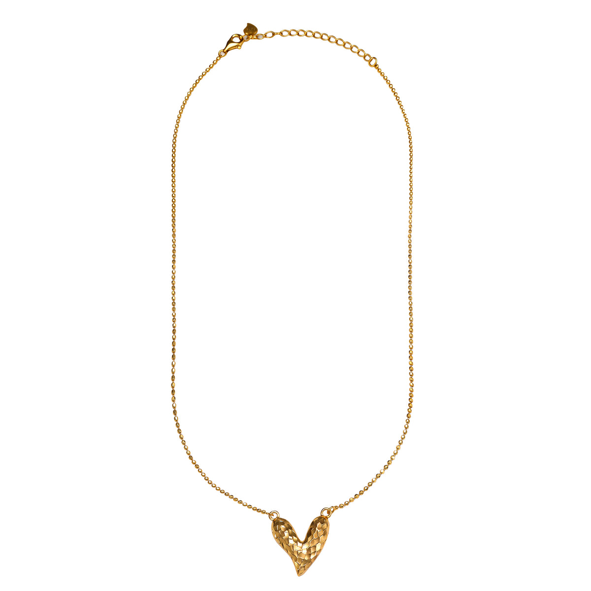 Faceted Heart Pendant Necklace