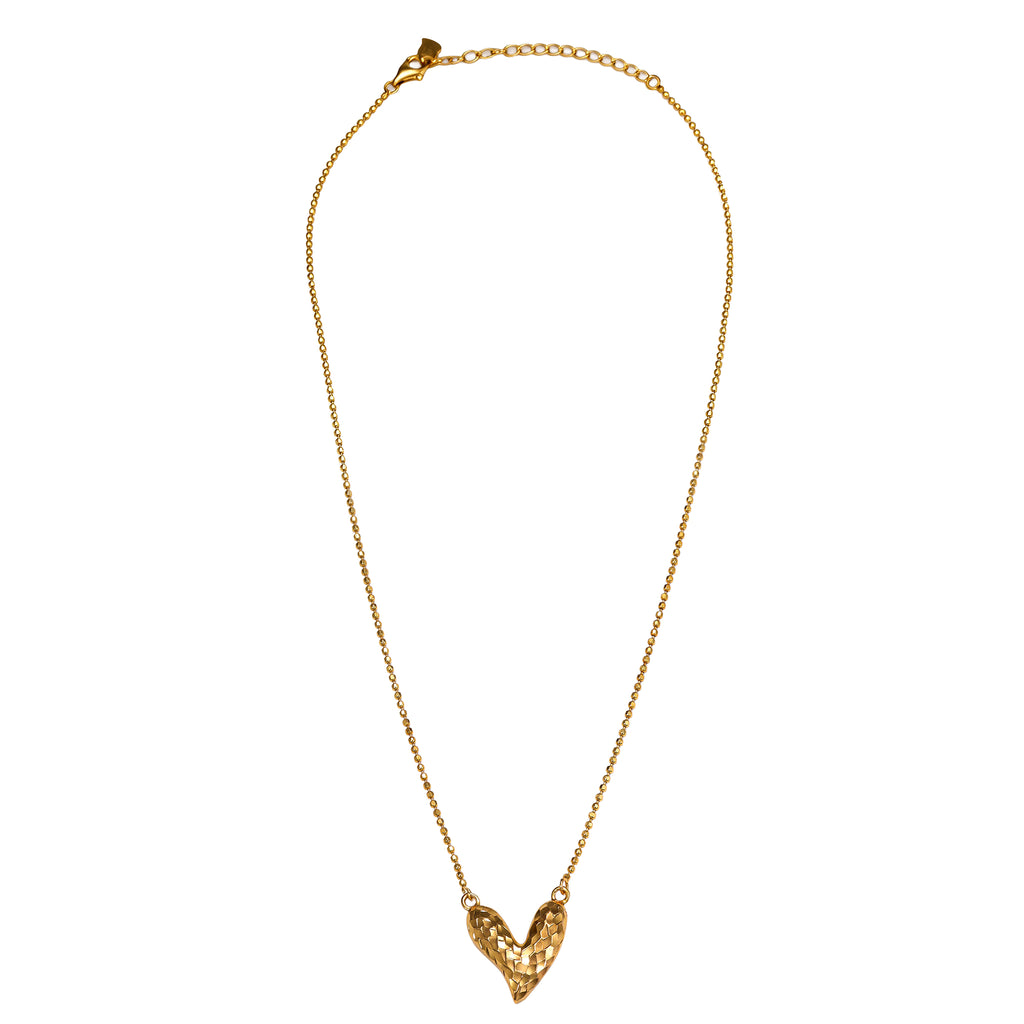 Faceted Heart Pendant Necklace