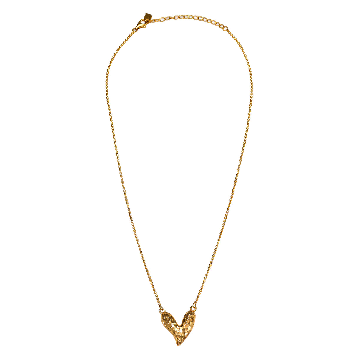Faceted Heart Pendant Necklace