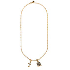 Cross & Sunburst Charm Necklace