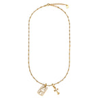 Cross Tag & Charm Necklace
